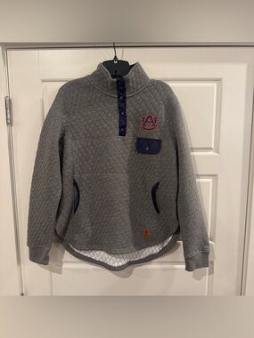 Pressbox Women’s Auburn Tigers 1/4 Zip Gray Pullover Size Medium
